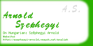arnold szephegyi business card