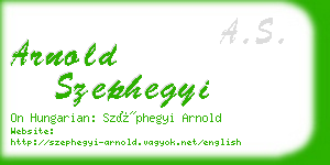 arnold szephegyi business card